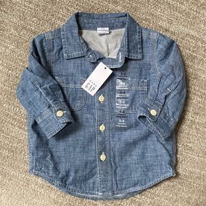 Gap baby boys denim lined button-up